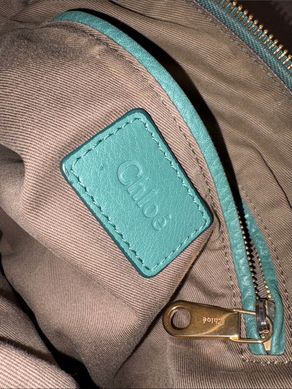 Chloé Marcie Green Teal Leather Satchel with Shoulder Strap & COA - Picture 11 of 13